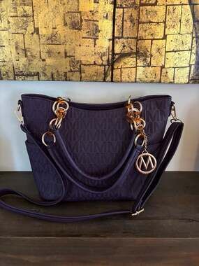 MKF Collection by Mia K. Rylee Signature Vegan Leather Tote Bag in Purple